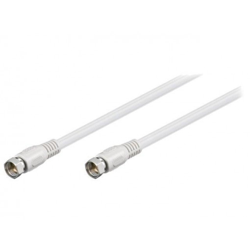 60724; Cable; 75Ω; 0.5m; F plug,both sides; white; Goobay