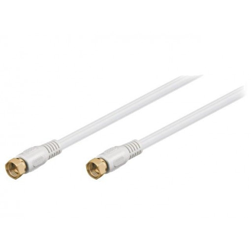 67289; Cable; 75Ω; 10m; F plug,both sides; white; Goobay