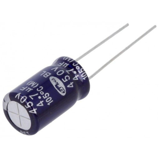 BL2W475M10016BB; Capacitor: electrolytic; low impedance; THT; 4.7uF; 450VDC; ±20%; SAMWHA BL2W475M10016BB; Capacitor: electrolytic; low impedance; THT; 4.7uF; 450VDC; ±20%; SAMWHA