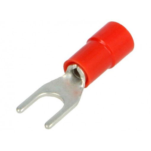 BM 00120; Fork terminal; M4; Ø: 4.2mm; 0.25÷1.5mm2; crimped; for cable; red; BM GROUP
