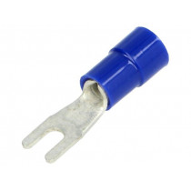 BM 00202; Fork terminal; M2,5; Ø: 2.6mm; 1.5÷2.5mm2; crimped; for cable; blue; BM GROUP