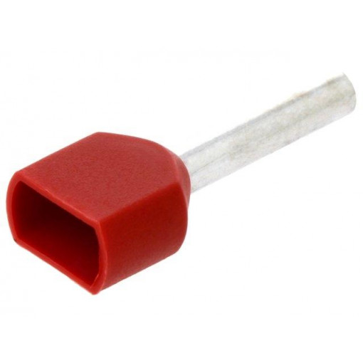 BM 00557; Bootlace ferrule; insulated,double; copper; 1.5mm2; 12mm; tinned; BM GROUP