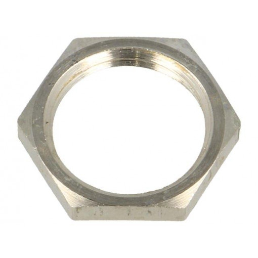 2697; Nut; PG9; brass; nickel; 18mm; Thread: PG; BM GROUP