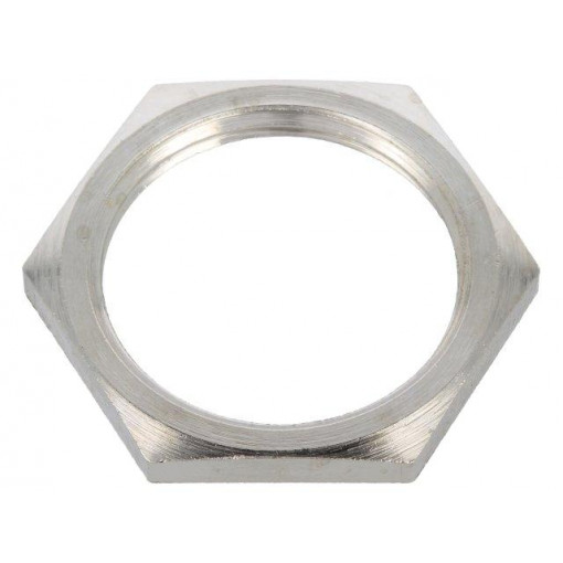 2725; Nut; M25; brass; nickel; 30mm; Thread: metric; Pitch: 1,5; BM GROUP