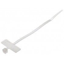 BMT21025; Cable tie; with label; L: 100mm; W: 2.5mm; polyamide; 80N; natural; BM GROUP