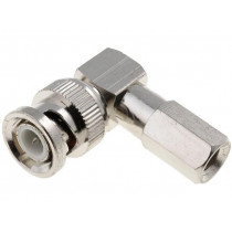 ; Plug; BNC; male; angled 90°; twist-on; for cable; 