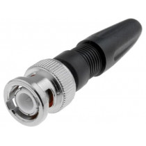 BNC-101; Plug; BNC; male; with strain relief; straight; 50Ω; screw terminal; NINIGI