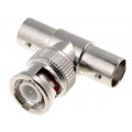 ; T adapter; BNC plug,BNC socket x2; 50Ω; 