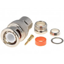 ; Plug; BNC; male; straight; 75Ω; RG59; clamp,crimped; for cable; 