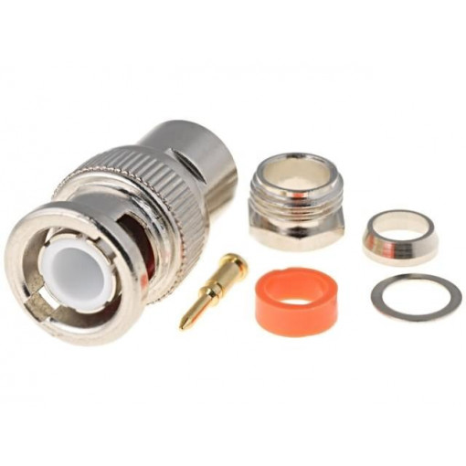 ; Plug; BNC; male; straight; 75Ω; RG59; clamp,crimped; for cable; 