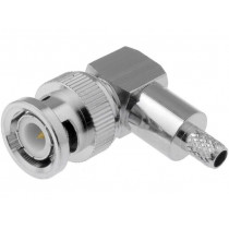 ; Plug; BNC; male; angled 90°; RG58; crimped; for cable; Core: solid; 