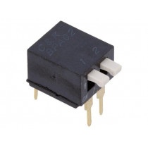 BPA02B; Switch: DIP-SWITCH; Poles number: 2; OFF-ON; 0.025A/24VDC; Pos: 2; C&K