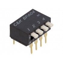 BPA04B; Switch: DIP-SWITCH; Poles number: 4; OFF-ON; 0.025A/24VDC; Pos: 2; C&K