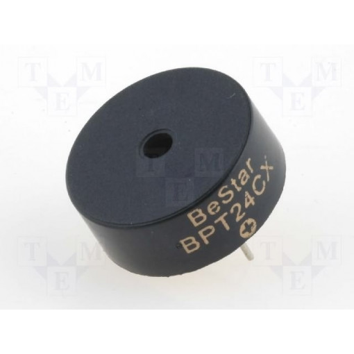 BPT-24CX; Sound transducer: piezo alarm; with built-in generator; THT; BESTAR BPT-24CX; Sound transducer: piezo alarm; with built-in generator; THT; BESTAR