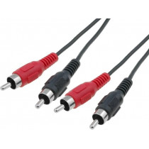 BQC-2RP2RP-0500; Cable; RCA plug x2,both sides; 5m; black; BQ CABLE