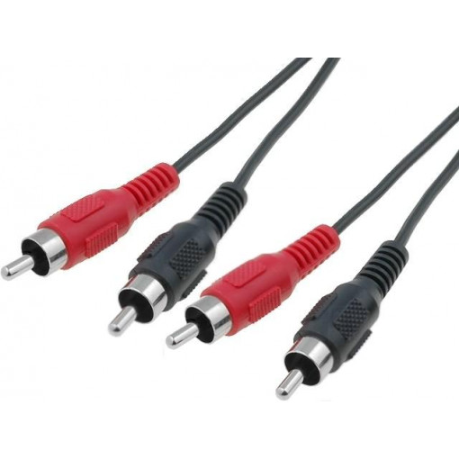 BQC-2RP2RP-0500; Cable; RCA plug x2,both sides; 5m; black; BQ CABLE