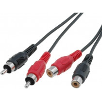 BQC-2RP2RS-0500; Cable; RCA socket x2,RCA plug x2; 5m; black; BQ CABLE
