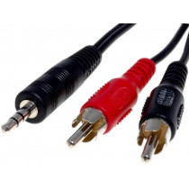 BQC-JPS2RP-0020; Cable; Jack 3.5mm plug,RCA plug x2; 0.2m; black; BQ CABLE