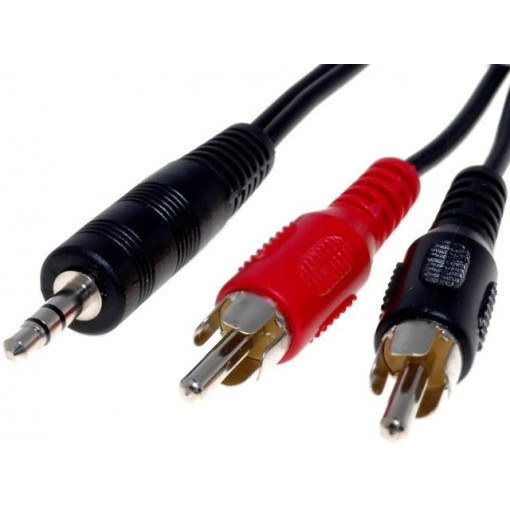 BQC-JPS2RP-1000; Cable; Jack 3.5mm plug,RCA plug x2; 10m; black; BQ CABLE