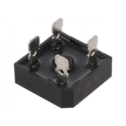 BR1505; Single-phase bridge rectifier; Urmax: 50V; If: 15A; Ifsm: 300A; DC COMPONENTS BR1505; Single-phase bridge rectifier; Urmax: 50V; If: 15A; Ifsm: 300A; DC COMPONENTS