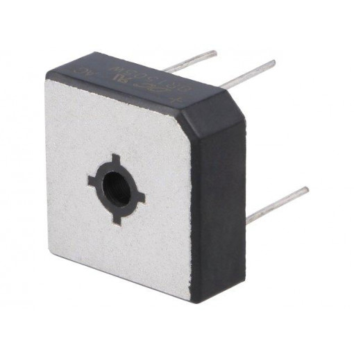 BR1505W; Single-phase bridge rectifier; Urmax: 50V; If: 15A; Ifsm: 300A; DC COMPONENTS
