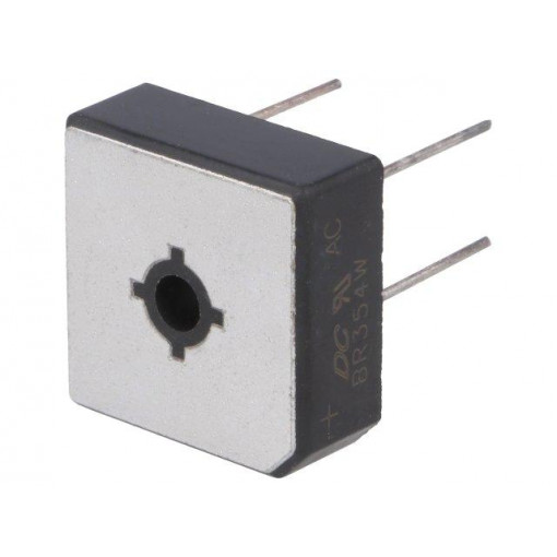 BR354W; Single-phase bridge rectifier; Urmax: 400V; If: 35A; Ifsm: 400A; DC COMPONENTS