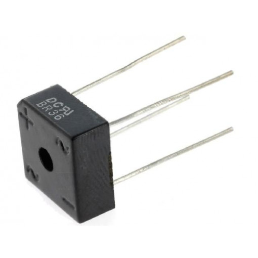 BR36; Single-phase bridge rectifier; Urmax: 600V; If: 3A; Ifsm: 50A; BR-3; DC COMPONENTS