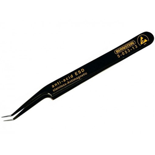 5-053-13; Tweezers; non-magnetic; Blade tip shape: sharp,bent; ESD; BERNSTEIN