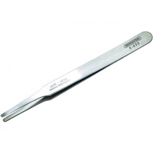 5-059; Tweezers; Tweezers len: 120mm; Blades: straight; Tipwidth: 2mm; BERNSTEIN
