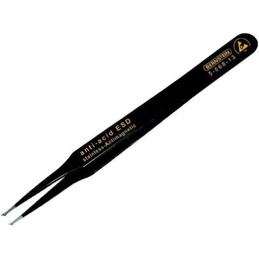 5-068-13; Tweezers; non-magnetic; Blade tip shape: trapezoidal; SMD; ESD; BERNSTEIN