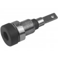 ; Socket; 2mm banana; 10A; 23mm; black; Mounting: screw,on panel; 