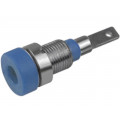 ; Socket; 2mm banana; 10A; 23mm; blue; Mounting: screw,on panel; 