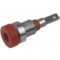 ; Socket; 2mm banana; 10A; 23mm; red; Mounting: screw,on panel; 
