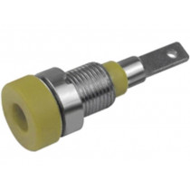 ; Socket; 2mm banana; 10A; 23mm; yellow; Mounting: screw,on panel; 