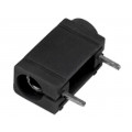 ; Socket; 4mm banana; 24A; 60VDC; black; silver plated; PCB; 24mm; 