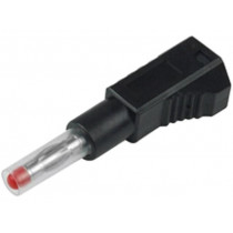; Plug; 4mm banana; 32A; black; insulated,with 4mm axial socket; 