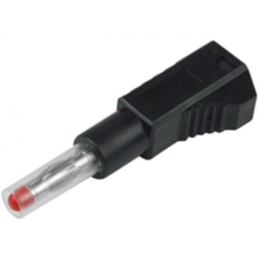 ; Plug; 4mm banana; 32A; black; insulated,with 4mm axial socket; 
