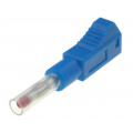 ; Plug; 4mm banana; 32A; blue; insulated,with 4mm axial socket; 