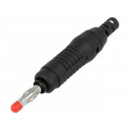 ; Plug; 4mm banana; 32A; 30VAC; 60VDC; black; 68.3mm; Mat: brass; 
