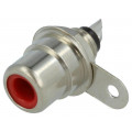 BTO 1 ROT; Socket; RCA; female; straight; soldering; nickel plated; LUMBERG BTO 1 ROT; Socket; RCA; female; straight; soldering; nickel plated; LUMBERG