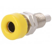 BU 403 NI/GE; Socket; 4mm banana; 32A; 33VAC; 70VDC; yellow; nickel plated; 10mΩ; SCHÜTZINGER