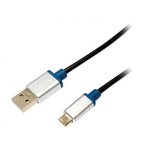 BUAM210; Cable; USB 2.0; USB A plug,USB B micro plug; 1m; black; LOGILINK