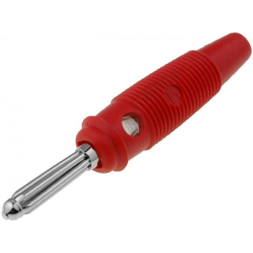 ; Plug; 4mm banana; 16A; 60VDC; red; non-insulated; 3mΩ; 1.5mm2; HIRSCHMANN T&M ; Plug; 4mm banana; 16A; 60VDC; red; non-insulated; 3mΩ; 1.5mm2; HIRSCHMANN T&M