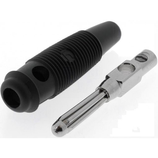 ; Plug; 4mm banana; 16A; 60VDC; black; non-insulated; 3mΩ; 1.5mm2; HIRSCHMANN T&M