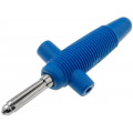 BUELA300KBL; Plug; 4mm banana; 30A; 60VDC; blue; 3mΩ; 2.5mm2; Mounting: on cable; HIRSCHMANN T&M