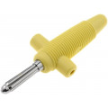 BUELA300KGE; Plug; 4mm banana; 30A; 60VDC; yellow; 3mΩ; 2.5mm2; 60.5mm; HIRSCHMANN T&M