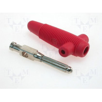 BUELA300KRT; Plug; 4mm banana; 30A; 60VDC; red; 3mΩ; 2.5mm2; Mounting: on cable; HIRSCHMANN T&M
