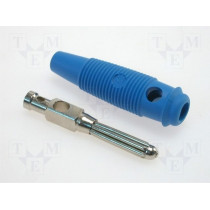BUELA30KBL; Plug; 4mm banana; 30A; 60VDC; blue; 3mΩ; 2.5mm2; Contacts: brass; HIRSCHMANN T&M