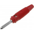 BUELA30KRT; Plug; 4mm banana; 30A; 60VDC; red; 3mΩ; 2.5mm2; Contacts: brass; HIRSCHMANN T&M