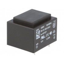 BV EI 303 2012; Transformer: encapsulated; 2.3VA; 230VAC; 12V; 191mA; Mounting: PCB; HAHN